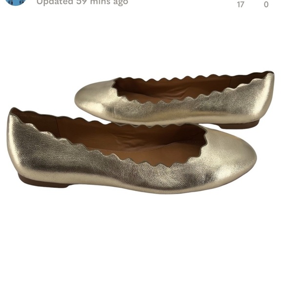 J. Crew Shoes - J.Crew gold scalloped flats size 7